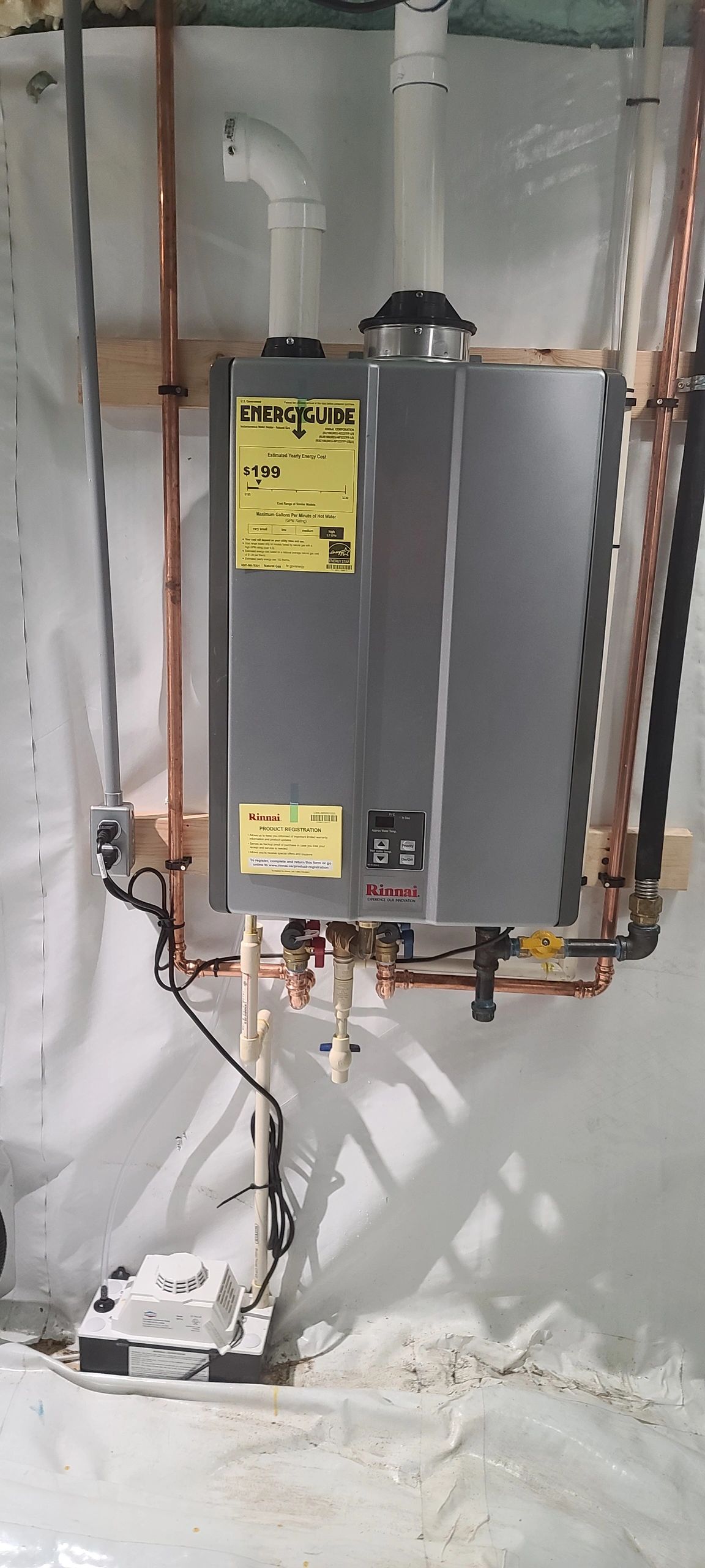 Tankless water heater installation